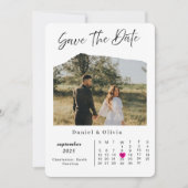 Rustic Photo Calendar Save The Date Card (Vorderseite)