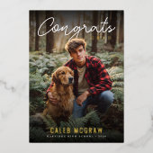 Rustic PhotoPop Graduation Folieneinladung (Vorderseite)