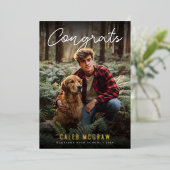 Rustic PhotoPop Graduation Folieneinladung (Stehend vorne)