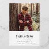 Rustic PhotoPop Graduation Folieneinladung (Rückseite)