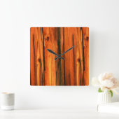 rustic pine boards quadratische wanduhr (Zuhause)