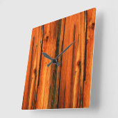 rustic pine boards quadratische wanduhr (Winkel)