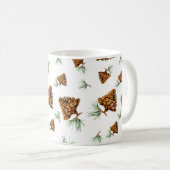 Rustic Pine Cone Forest Mug – Nature-Inspired Desi Kaffeetasse (VorderseiteRechts)