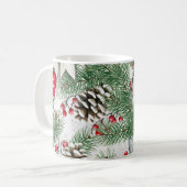 Rustic Pine Cone Holiday Watercolor Classic Kaffeetasse (Vorderseite Links)