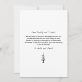 Rustic Pine Tree Boho Casual Photo Wedding Ankündigung (Rückseite)