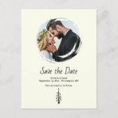 Rustic Pine Tree Boho Ivory Wedding Ankündigungspostkarte (Vorderseite)