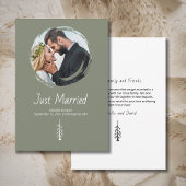 Rustic Pine Tree Boho Sage Casual Photo Wedding Ankündigung