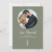 Rustic Pine Tree Boho Sage Casual Photo Wedding Ankündigung (Vorderseite)