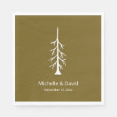 Rustic Pine Tree Woodland Casual Wedding Brown Serviette (Vorderseite)