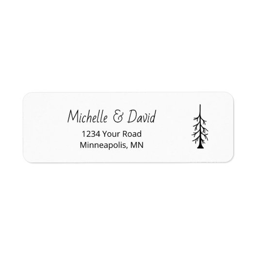 Rustic Pine Tree Woodland Wedding Return Address (Vorne)