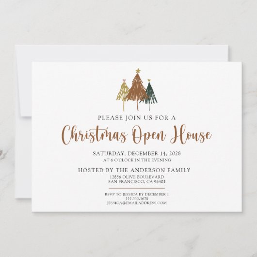 Rustic Pine Trees Weihnachtsaufenthalt Einladung (Vorderseite)