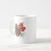 Rustic Pinecone and Berry Christmas Kaffeetasse (Vorderseite Links)