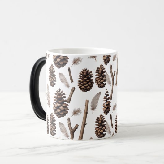 Rustic Pinecone Colour Morphing Tasse - Bauernhof (Vorderseite Links)