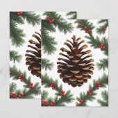 Rustic Pinecone Flatrate Holiday Card - Bauernhof Feiertagskarte (Vorne/Hinten)