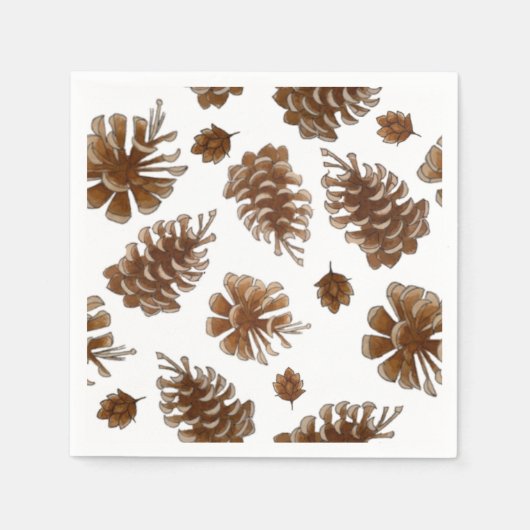 Rustic Pinecone Paper Napkin Serviette (Vorderseite)