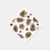 Rustic Pinecone Paper Napkin Serviette (Ecke)
