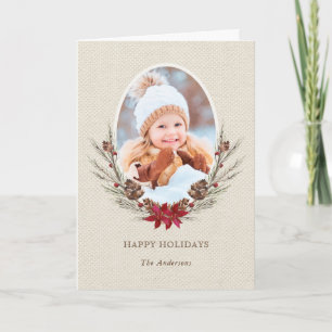 Rustic Pinecone Weihnachtskarte Feiertagskarte