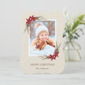 Rustic Pinecone Weihnachtskarte Feiertagskarte (Stehend Vorderseite)