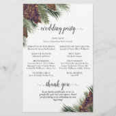 Rustic Pinecones Budget Hochzeitsprogramm (Rückseite)