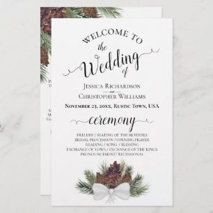 Rustic Pinecones Budget Hochzeitsprogramm