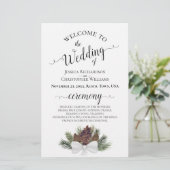 Rustic Pinecones Budget Hochzeitsprogramm (Stehend Vorderseite)