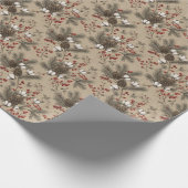 Rustic Pinecones, Cotton Sprigs and Red Berries Geschenkpapier (Ecke)