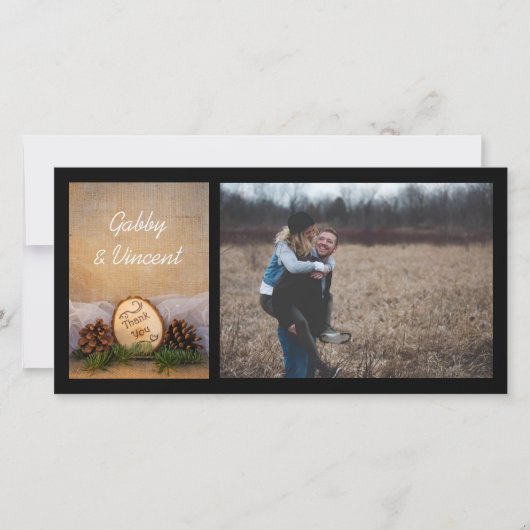 Rustic Pines Woodland Wedding Danke (Vorderseite)