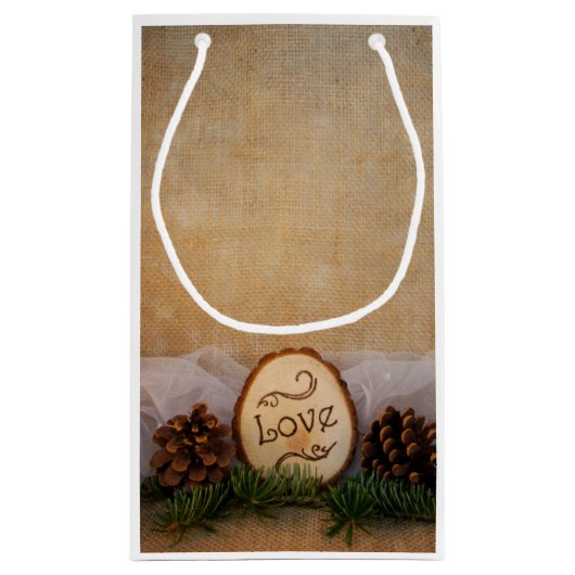 Rustic Pines Woodland Wedding Danke Kleine Geschenktüte (Rückseite)