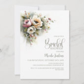 Rustic Pink and Orange Floral Bridal Shower Einladung (Vorderseite)