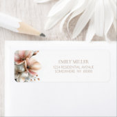 Rustic Pink Floral Return Address Label (Insitu)
