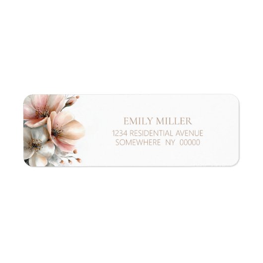 Rustic Pink Floral Return Address Label (Vorne)