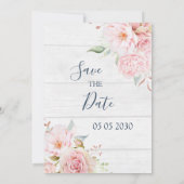 Rustic Pink Floral Spring Save the Date Card (Rückseite)