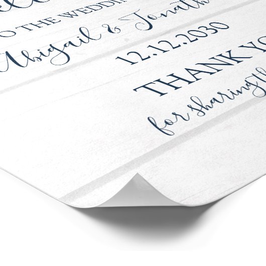 Rustic Pink Floral Spring Wedding Welcome Poster (Ecke)