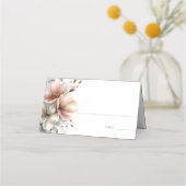 Rustic Pink Floral Wedding Place Card Platzkarte (Vorderseite)