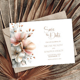 Rustic Pink Floral Wedding Save the Date