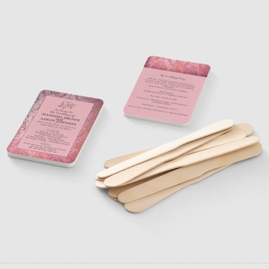 RUSTIC PINK - Hochzeitslüfter Fächer (Non-assembled)