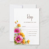 Rustic Pink Orange Floral Wedding RSVP (Vorderseite)