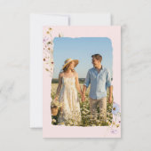 Rustic Pink Romantic Wildflower Wedding Photo Save The Date (Rückseite)