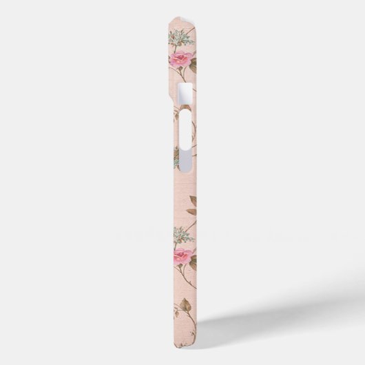 Rustic Pink Rose Custom iPhone 15 Case (Rückseite / Links)