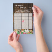 Rustic Pink Safari Animals Shower Bingo Game Card Flyer (Handgriff)