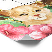 Rustic Pink Safari Baby Guess Due Date Calendar Poster (Ecke)