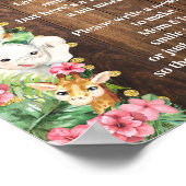 Rustic Pink Safari Late Night Diapers Shower Game Poster (Ecke)