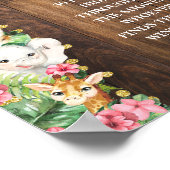 Rustic Pink Safari Pacifier Hunt Baby Shower Game Poster (Ecke)