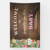 Rustic Pink Wild Safari Welcome Baby Shower Banner (Vertikal)