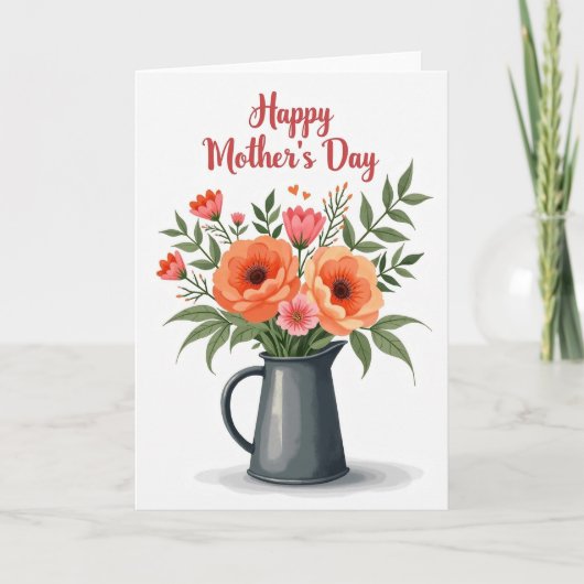 Rustic Pitcher Mothers Day Card Karte (Vorderseite)