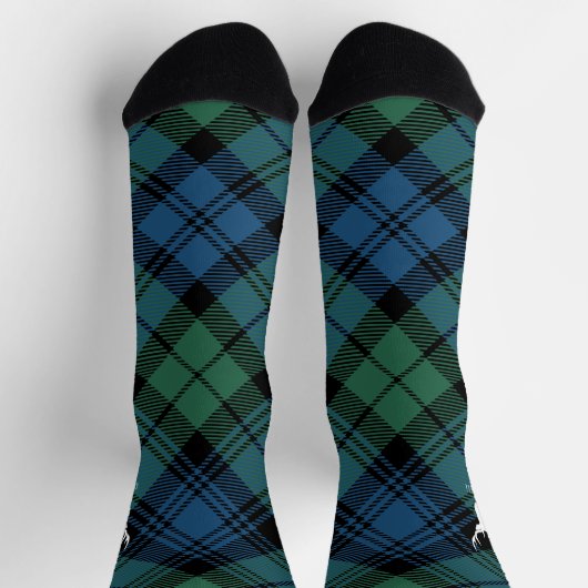 Rustic Plaid Blue Green Campbell Tartan Socken (Oben)