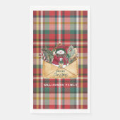 Rustic Plaid Christmas Custom Family Serviette (Vorderseite)