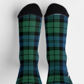 Rustic Plaid Green Blue Antler Campbell Tartan Socken (Oben)