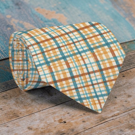 Rustic Plaid Pattern Necktie Tie Krawatte
