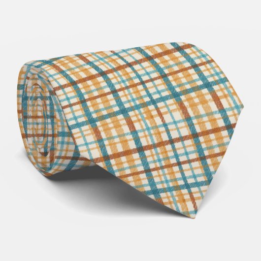 Rustic Plaid Pattern Necktie Tie Krawatte (Gerollt)
